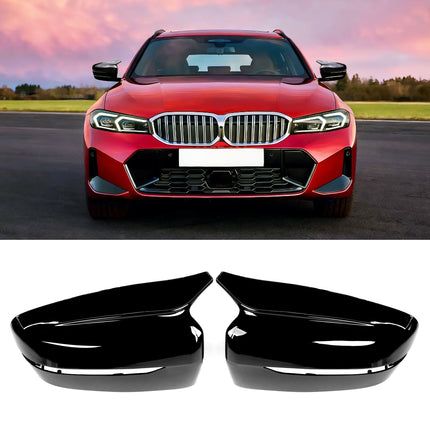 For Glossy Black BMW Mirror Caps – G20/G22/G30/G11/G14 Clip-On Horn Cover 2Pcs| Jaronx