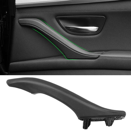 BMW 5 Series F10/F11 2010-2016 Right Interior Door Handle (Leather, Black) | Jaronx