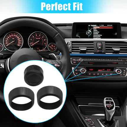 Matte-Black BMW AC Knob Rings & Volume Button Cover | Jaronx