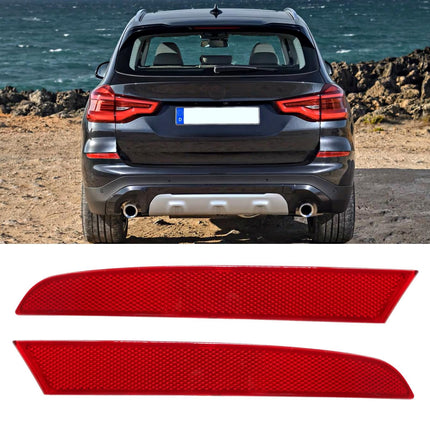 For BMW Rear Bumper Reflector for X3 G01 M Sport 2018-2021, Left & Right Rear Bumper Red Marker Lights Lens Trim,Tail Reflector Light Replacement for BMW 63147857003 63147857004| Jaronx