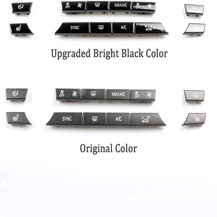 For BMW 5 6 7 X5 X6 A/C Climate Control Button Covers 12PCS| Bright Black | Jaronx