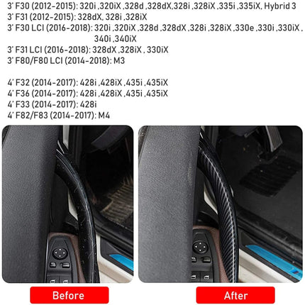 2PCS-Upgraded For BMW 3/4 Series Car Door Handle-F30/F31/F32/F36... | Carbon Fiber