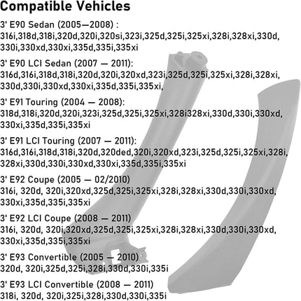 6PCS-Modified For BMW 3 Series E90/E91/E92/E93 Car Door Handle+Outer Cover