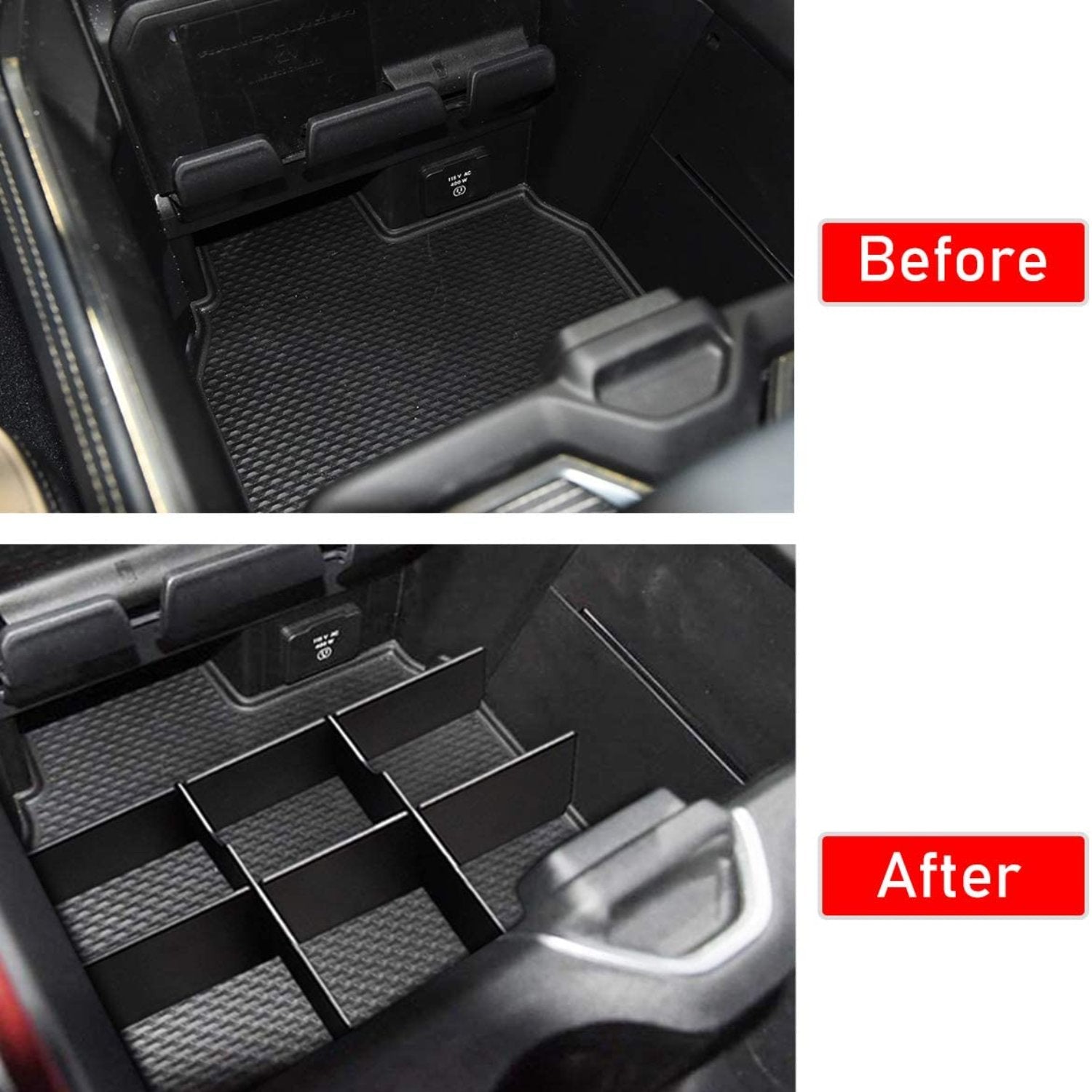 Jaronx Glove Box Organizer Tray For Dodge RAM 1500/2500/3500 2019-2024 - Center Console Insert With Anti-Slip Mat