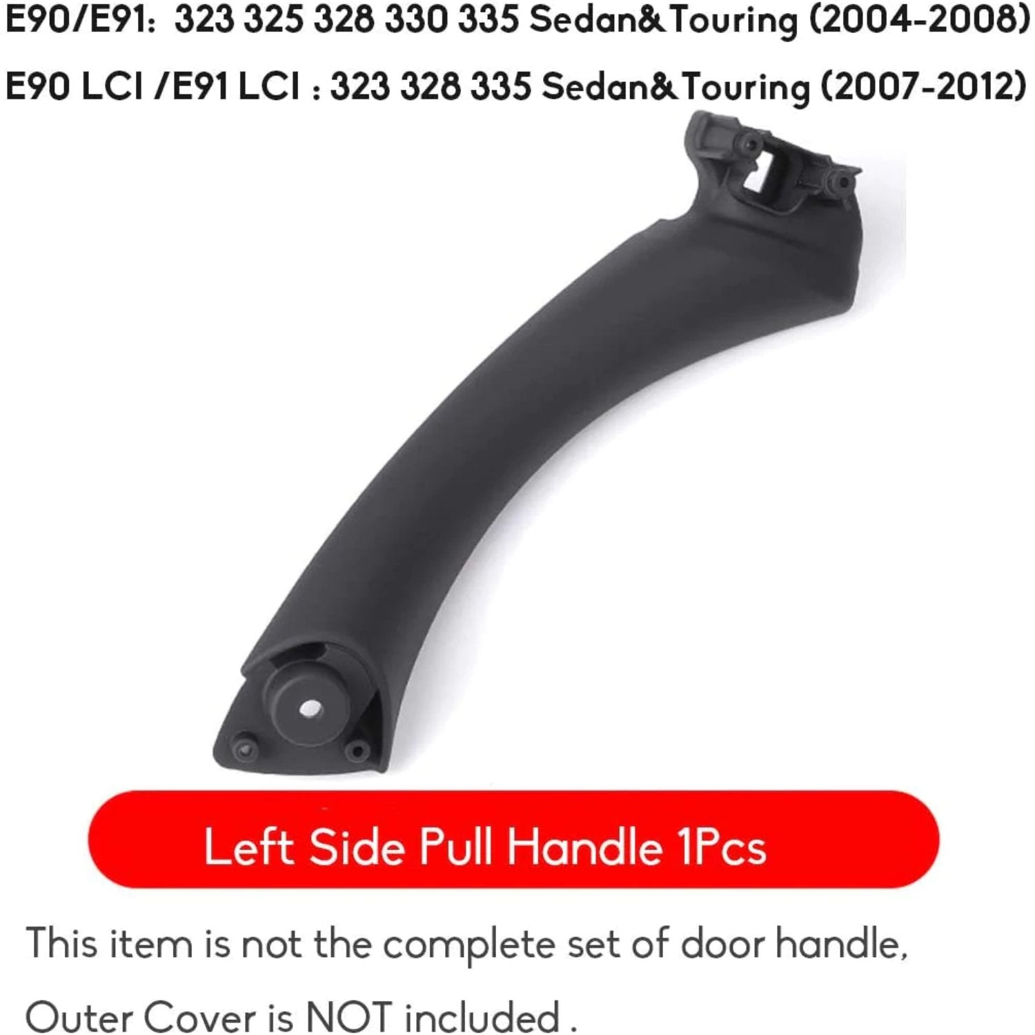 BMW Inner Door Pull Handle - Black - Right - E90 E91 325i 328i 330i 335i  51417230850