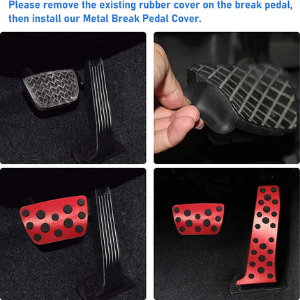 For Toyota Gas Pedal and Brake Pedal Covers - Red