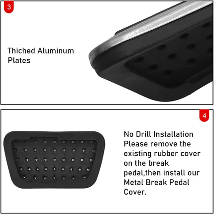 For Dodge RAM 1500 No-Drill Pedal Covers Aluminum Alloy | Jaronx