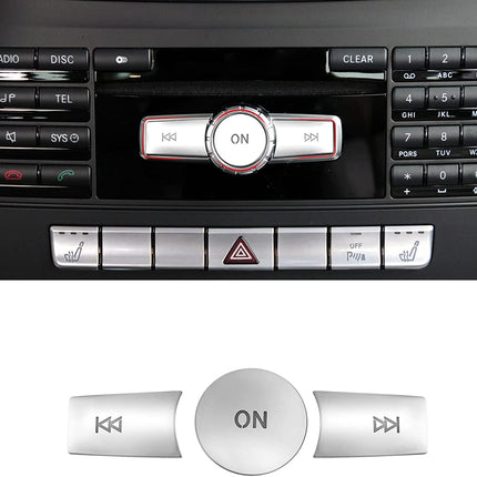Compatible with Mercedes Benz B/C/E/G Class Radio Button Cover Stickers-Large