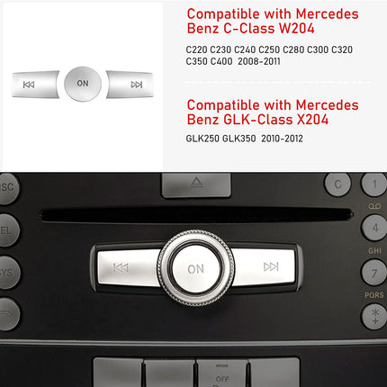Modified For Mercedes Benz C/GLK Class Radio Button Cover Stickers-Small