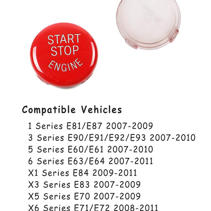 Modified For BMW E-Chassis Red Start Stop Button Covers
