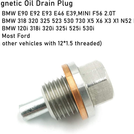 M12x1.5 Oil Drain Plug For Most BMW and Ford