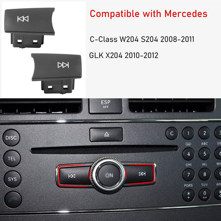 For Mercedes Benz C/GLK Class Radio Forward Back Button Covers-Small