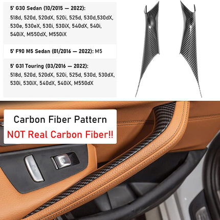 2PCS-Compatible with BMW 5 Series Car Door Handle-G30/G31/F90-Carbon Fiber