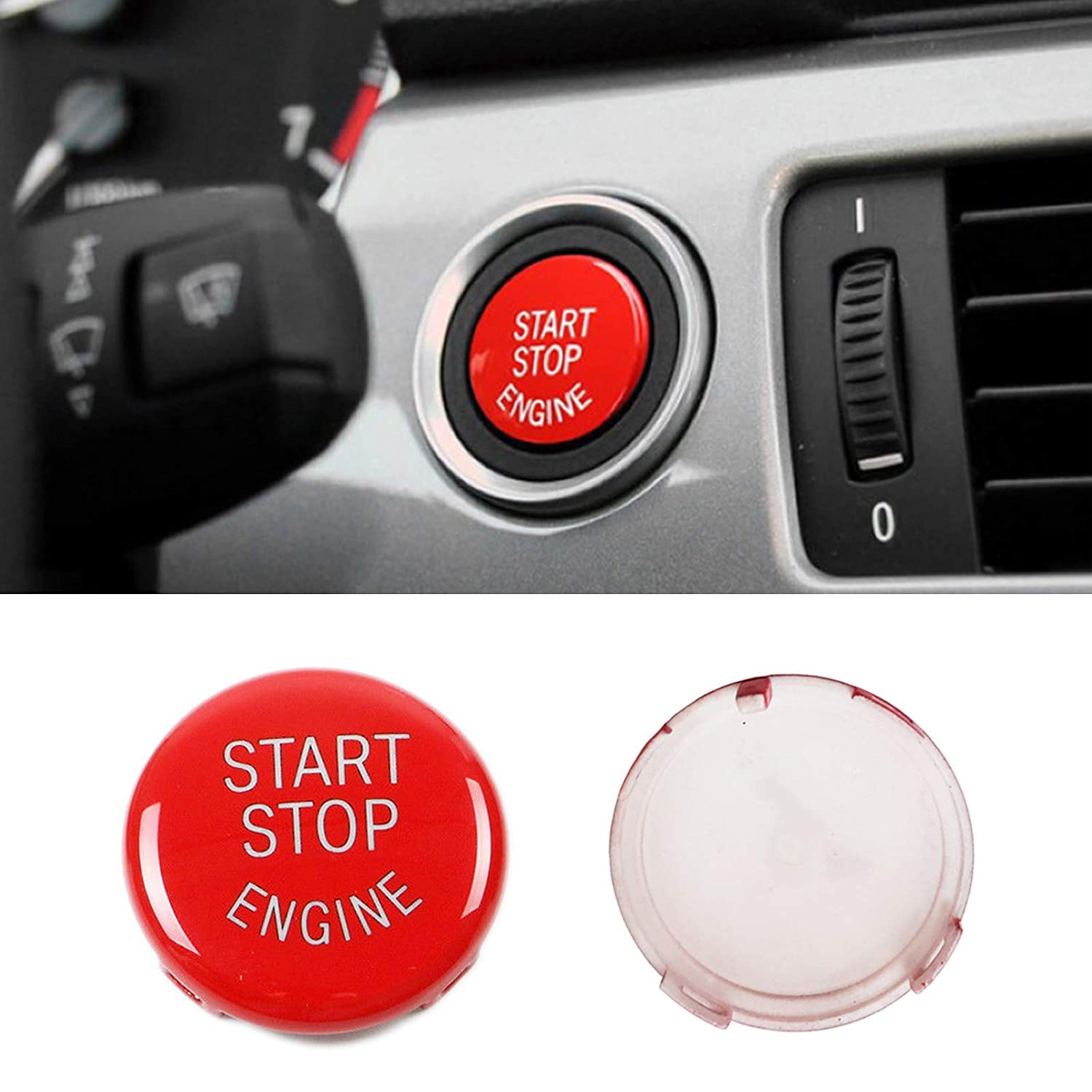 For BMW E-Chassis Red Start Stop Button Covers | Jaronx