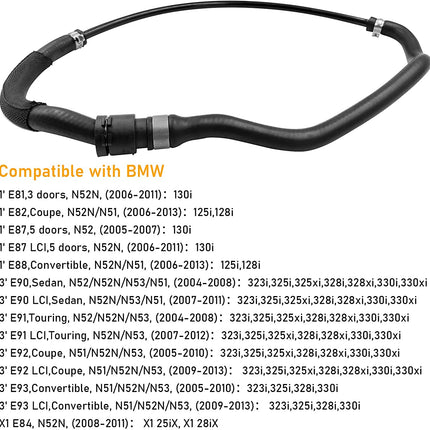 Compatible With BMW 1'/3' Upper Radiator Hose - 17127618510 + 17127565093 + V201227