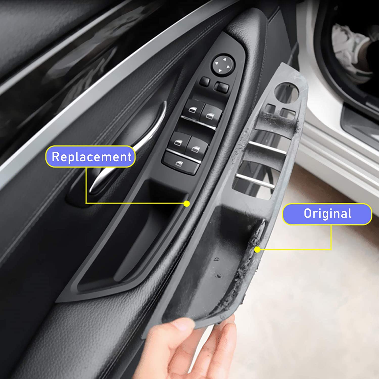 For BMW 5 Series 7PCS-Car Door Handle Kit+Window Switch Covers| Jaronx