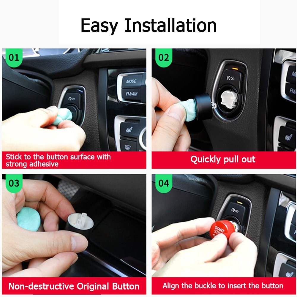 For BMW F-Chassis Start Stop Button Covers-Crystal | Jaronx