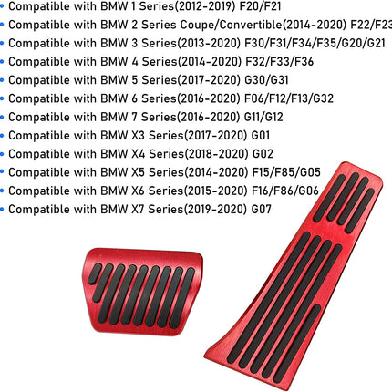 Modified For BMW Gas Pedal and Brake Pedal Covers - A Model Red