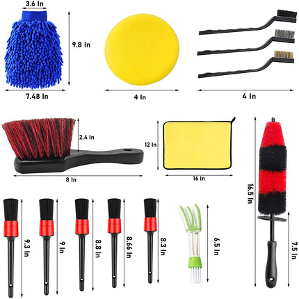 15PCS Cleaning Kit including Long-handle Wheel Brush | Jaronx