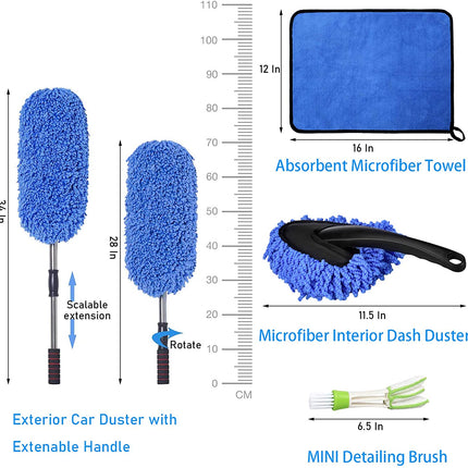 4PCS Clening Kit including Car Duster Brush Set | Jaronx