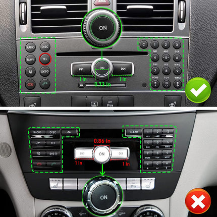Modified For Mercedes Benz C/GLK Class Radio Button Cover Stickers-Small