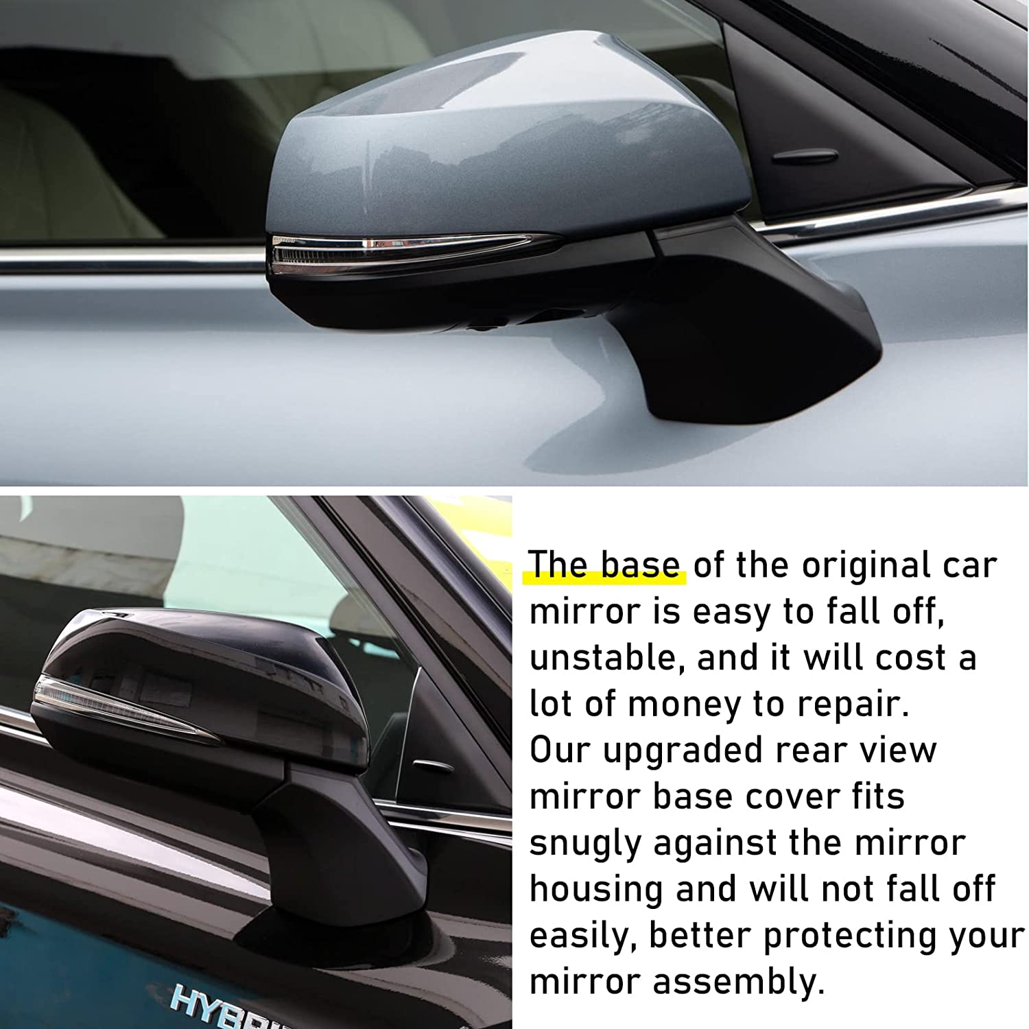 Right Side Mirror Cap Cover For Toyota Highlander 2008-2013 – Black Passenger Side